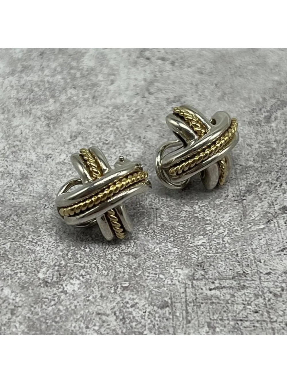Tiffany & Co Signature Cross Earrings YG